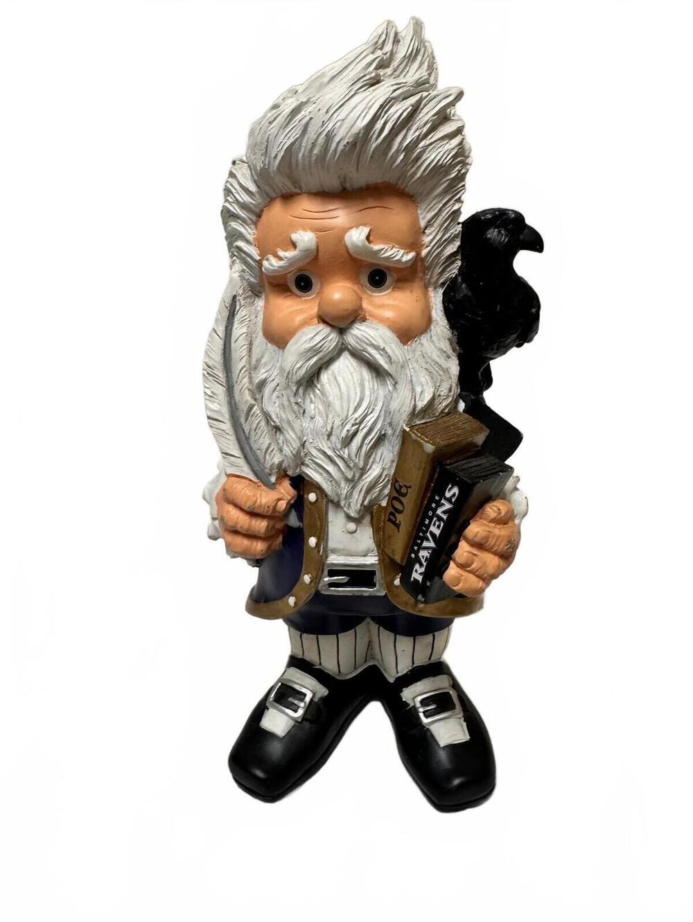 Forever Collectibles NFL Baltimore Ravens Edgar Allan Poe Garden Gnome 10"